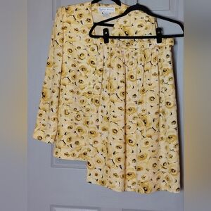 Vintage Evan Picone Floral Skirt Set Size Large